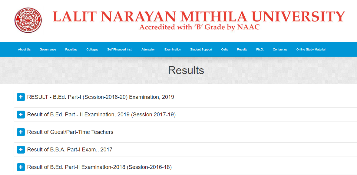 LNMU Darbhanga B.A/B.Sc/B.Com/LLB/B.Ed Part 1,2,3 Results 2019-20